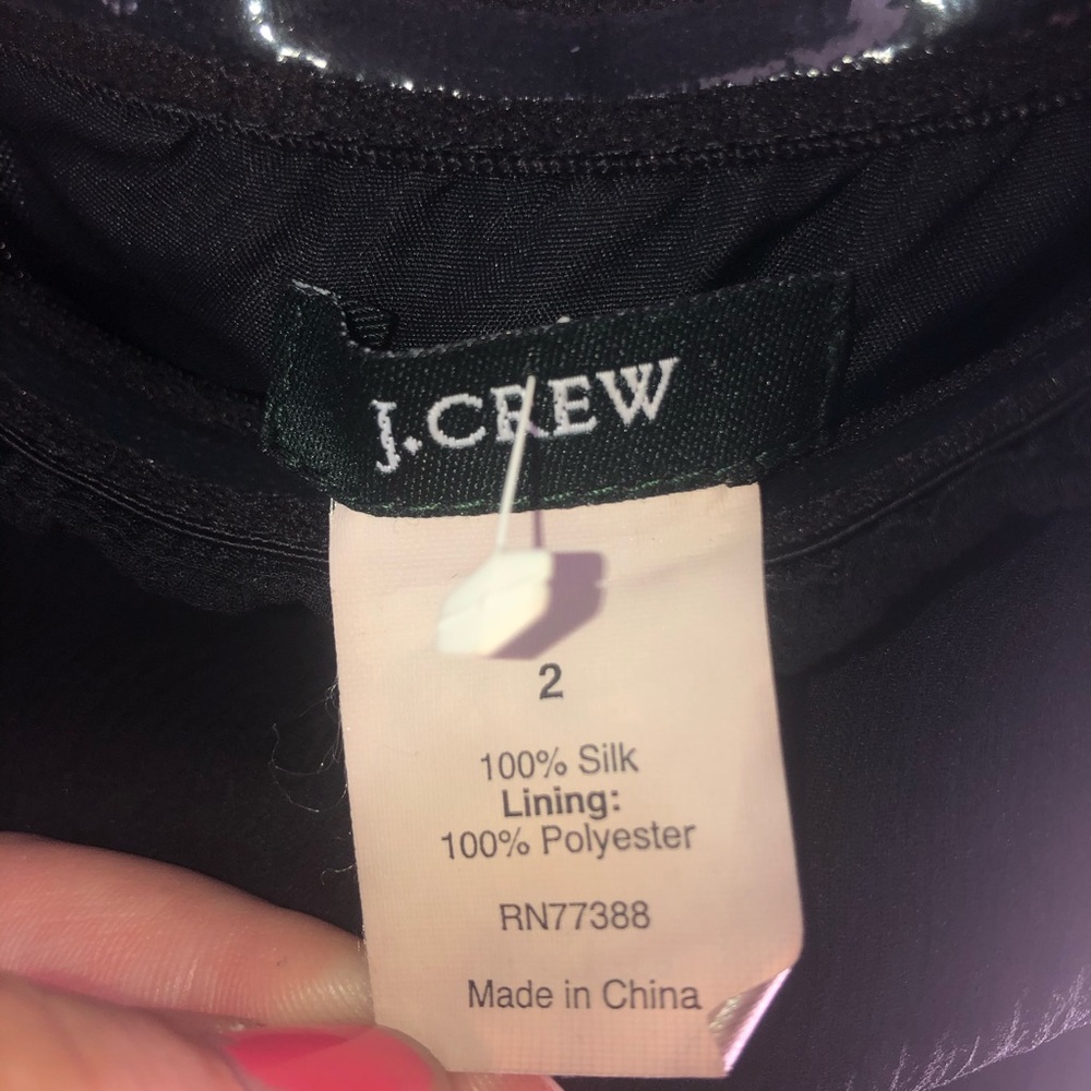 J. Crew Black Strapless Chiffon‎ Silk Dress 2 - Picture 6 of 9